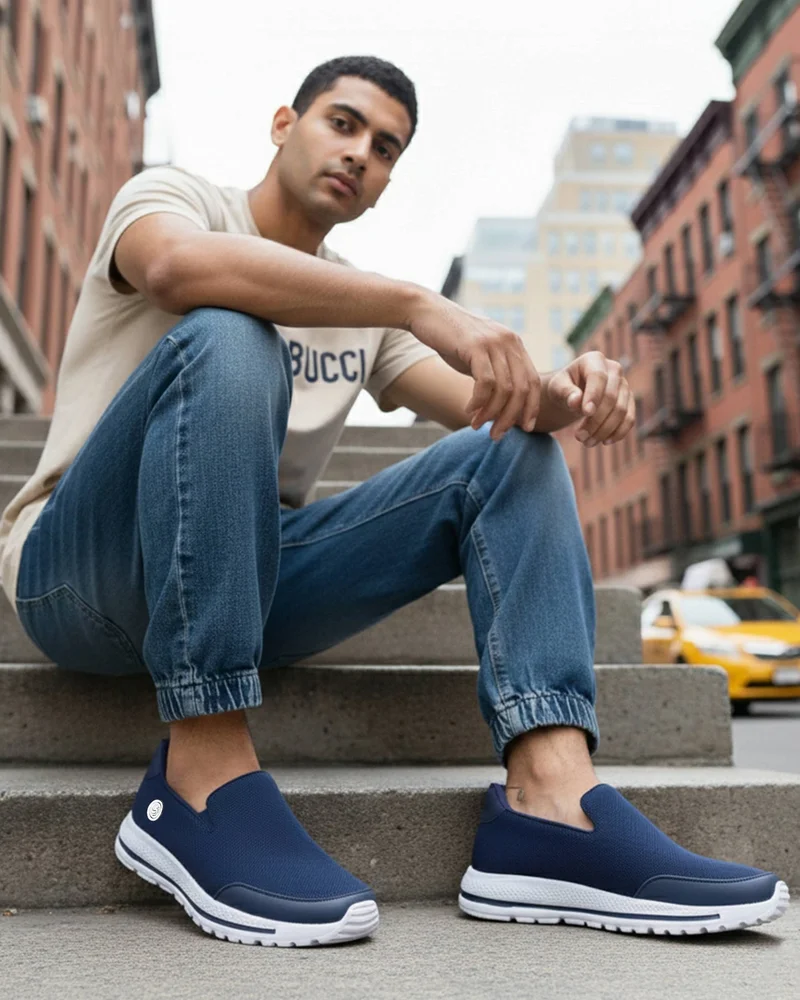 Bacca Bucci Blue Comfortable Lightweight Walking Shoes for Men | Best Price UAE